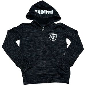 NFL team apparel girls Raiders zip up long sleeve hoodie Black‎ size 6/6X